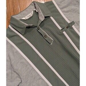 Vintage Classics By Palmland Men's Size XXL Green Tan White 80s Polo Shirt